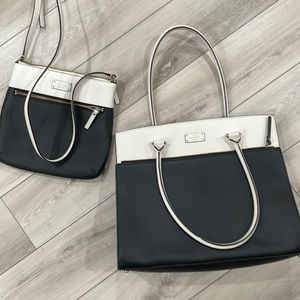 Kate Spade crossover bag with matching tote/briefcase in black & white